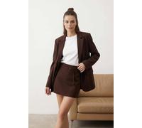 WOVCOR Women's Belted Wrap Front High Waist Tailored Skort in Brown | Size: 12 WOVCOR Brown 12