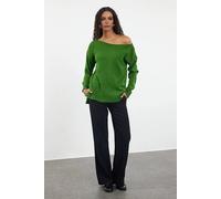WOVCOR Women's Boat Neck Basic Knit Sweater in Green | Size: Large WOVCOR Green L