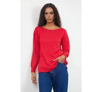 WOVCOR Women's Boat Neck Basic Knit Sweater in Red | Size: Medium WOVCOR Red M