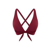 WOVCOR Women's Bow Detail Triangle Bikini Top in Burgundy | Size: 12 WOVCOR Burgundy 12