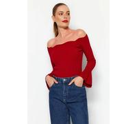 WOVCOR Women's Carmen Collar Knit Sweater in Red | Size: Medium WOVCOR Red M