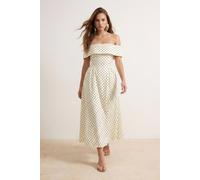 WOVCOR Women's Carmen Neck Sleeveless A-Line Maxi Dress in Ecru | Size: Small WOVCOR Ecru S