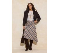 WOVCOR Women's Check Bias Cut Asymmetric Hem Woven Midi Skirt | Size: 10 WOVCOR Multicolor 10