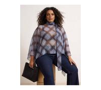 WOVCOR Women's Check Print Sheer Tie Neck Batwing Top WOVCOR Multicolor One Size