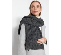 WOVCOR Women's Chunky Cable Knit Winter Scarf in Dark Grey WOVCOR Dark Grey One Size