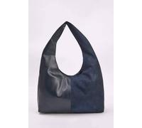 Wovcor Women's Contrast Panel Oval Hobo Shoulder Bag In Navy Navy One Size