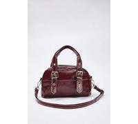 WOVCOR Women's Contrast Stitch Mini Bowling Grab Bag in Burgundy WOVCOR Burgundy One Size