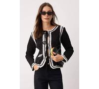 WOVCOR Women's Contrast Trim Glitter Knit Cardigan | Size: Small WOVCOR Multicolor S