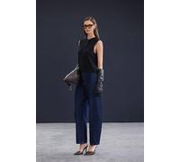 WOVCOR Women's Crew Neck Cashmere Blend Knit Vest with Button Front in Black | Size: Medium WOVCOR Black M