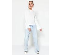 WOVCOR Women's Crew Neck Knit Long Sleeve Top in White | Size: Small WOVCOR White S
