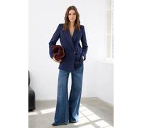 WOVCOR Women's Double-Breasted Tailored Woven Blazer Jacket in Navy | Size: 12 WOVCOR Navy 12