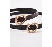 WOVCOR Women's Double Pack Asymmetric Buckle Slim Women's Belt Set | Size: XS WOVCOR Multicolor XS