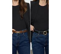 WOVCOR Women's Double Pack Statement Buckle Women's Slim Belt Set | Size: XS WOVCOR Multicolor XS