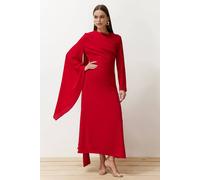 WOVCOR Women's Draped Asymmetric Maxi Occasion Dress in Red | Size: 8 WOVCOR Red 8