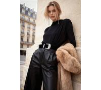 WOVCOR Women's Draped Long Sleeve Bodysuit in Black | Size: 6 WOVCOR Black 6