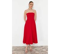WOVCOR Women's Elegant Strapless A-Line Maxi Dress in Red | Size: 8 WOVCOR Red 8