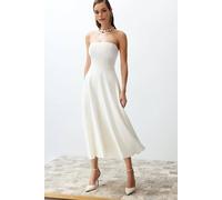WOVCOR Women's Elegant Strapless A-Line Maxi Dress in White | Size: 10 WOVCOR White 10