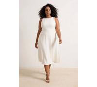 WOVCOR Women's Embellished High Neck Sleeveless Midi Dress in White | Size: 16 WOVCOR White 16