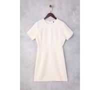 WOVCOR Women's Embellished Tweed Mini Woven Dress in Ecru | Size: 6 WOVCOR Ecru 6