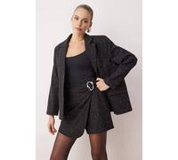 WOVCOR Women's Embellished Woven Party Jacket & Mini Skirt Co-Ord Set in Black | Size: 10 WOVCOR Black 10