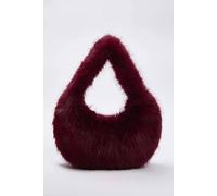 Wovcor Women's Faux Fur Crescent Mini Grab Bag In Burgundy Burgundy