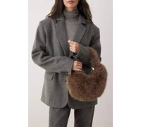 Wovcor Women's Faux Fur Crescent Mini Grab Bag In Taupe Taupe