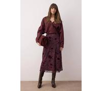 WOVCOR Women's Flocked Print Tulle Maxi Pencil Skirt | Size: Large WOVCOR Multicolor L