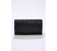 Wovcor Women's Glitter Envelope Clutch Bag With Chain Strap In Black Black