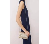 Wovcor Women's Glitter Envelope Clutch Bag With Chain Strap In Gold Gold One Size