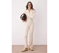 WOVCOR Women's Half Zip Knit Top & Pants Two Piece Set in Stone | Size: Large WOVCOR Stone L