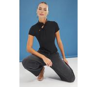 WOVCOR Women's High Neck Tie Detail Fitted Blouse in Black | Size: Medium WOVCOR Black M