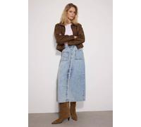 WOVCOR Women's High Waist Button Front Maxi Denim Skirt with Pockets in Blue | Size: 8 WOVCOR Blue 8