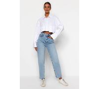 WOVCOR Women's High Waist Mom Jeans in Light Blue | Size: 12 WOVCOR Light Blue 12