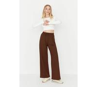 WOVCOR Women's High Waist Relaxed Knit Joggers with Side Pockets in Brown | Size: Medium WOVCOR Brown M