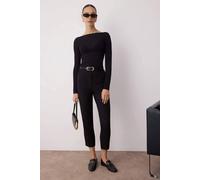 WOVCOR Women's High Waist Slim Fit Cigarette Trousers in Black | Size: 12 WOVCOR Black 12