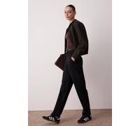 WOVCOR Women's High Waist Utility Wide Leg Jeans With Front Pockets in Black | Size: 6 WOVCOR Black 6