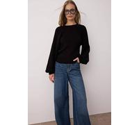 WOVCOR Women's Knit Sweater with Back Cut-Out Detail in Black | Size: Medium WOVCOR Black M
