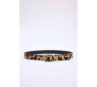 WOVCOR Women's Leopard Print Faux Hair Oval Buckle Fashion Belt | Size: Large WOVCOR Multicolor L