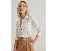 WOVCOR Women's Linen Look Oversize Woven Shirt in White | Size: 12 WOVCOR White 12