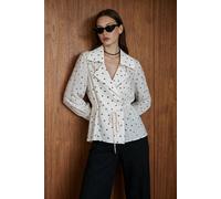 WOVCOR Women's Long Sleeve Collared Lightweight Jacket in White WOVCOR White One Size