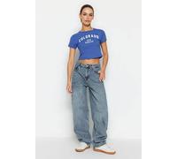 WOVCOR Women's Low Waist Loose Baggy Jeans in Blue | Size: 4 WOVCOR Blue 4