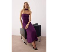 WOVCOR Women's Maxi Unlined Dress with Neck Detail in Purple | Size: 10 WOVCOR Purple 10