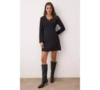 WOVCOR Women's Mini Woven Dress with Accessory Detail in Black | Size: 12 WOVCOR Black 12