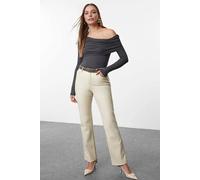 WOVCOR Women's Off-Shoulder Rib Knit Long Sleeve Top in Grey | Size: Medium WOVCOR Grey M