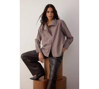 WOVCOR Women's Off-Shoulder Shirt with Collar Detail | Size: 14 WOVCOR Multicolor 14