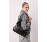 WOVCOR Women's Oval Medium Shoulder Bag With Stud Detail in Black WOVCOR Black One Size