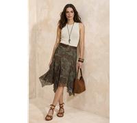 WOVCOR Women's Paisley Print A-Line Ruffled Regular Waist Midi Skirt | Size: XL WOVCOR Multicolor XL