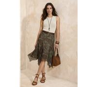 WOVCOR Women's Paisley Print Asymmetric Hem Midi Skirt | Size: Small WOVCOR Multicolor S