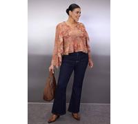 WOVCOR Women's Paisley Print Frill Detail Long Sleeve Blouse | Size: 16 WOVCOR Multicolor 16