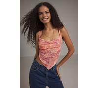 WOVCOR Women's Paisley Ruched Strappy Handkerchief Hem Top | Size: Medium WOVCOR Multicolor M